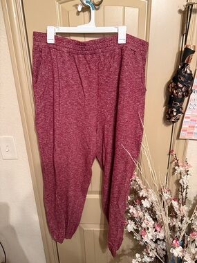 Forever 21 Cozy Marled Wine Jogger Pants 3x